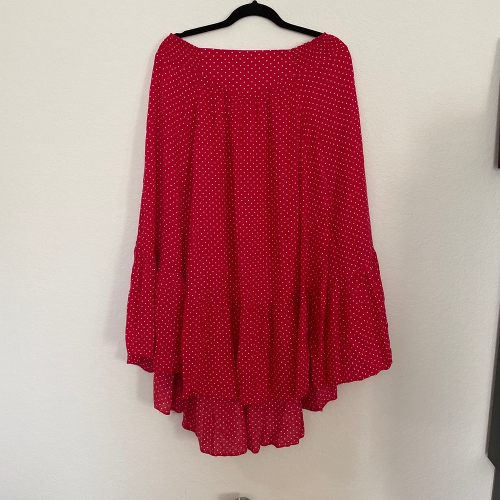 Free People Red/white polka dot midi